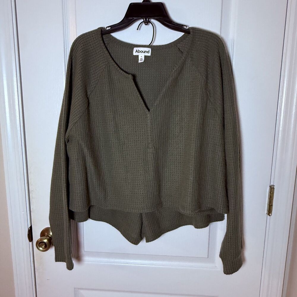 Abound Nordstrom Rack Womens XL Waffle Knit 2 Piece Lounge Set Top Shorts